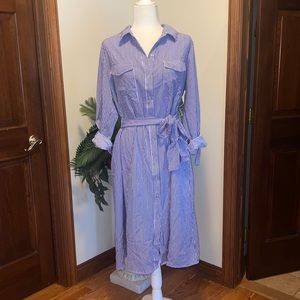 Striped Blue Shirt Dress